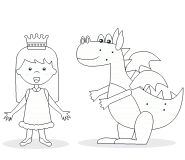 The Princess And The Dragon - coloring page n° 643
