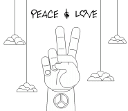 Peace & Love - coloring page n° 650