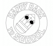 Happy Back-To-School Badge - coloring page n° 654