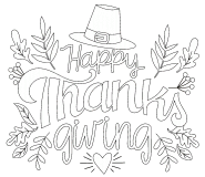 Happy Thanksgiving (autumn leaves) - coloring page n° 667