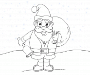 Funny Santa Claus with Bell and Bag - coloring page n° 67