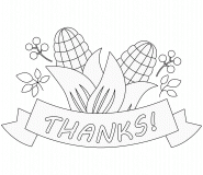 Thanks! (badge with 2 ears of corn) - coloring page n° 672