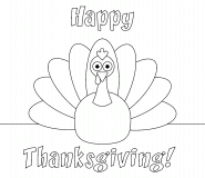 Happy Thanksgiving! (stylized turkey) - coloring page n° 677