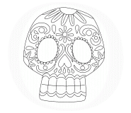 Colorful Dia De Los Muertos Sugar Skull - coloring page n° 683