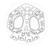 Skull with floral and geometric patterns - coloring page n° 685