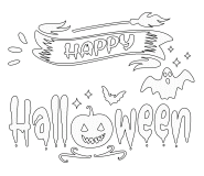 Black & Orange Happy Halloween Logo - coloring page n° 686