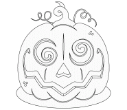 Carved Pumpkin with hypnotic eyes - coloring page n° 689
