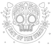 Colorful "Day of the Dead" badge - coloring page n° 692