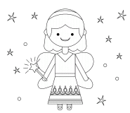 Angel with a magic wand - coloring page n° 708