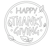 Happy Thanks Giving (Wreath Sign with Leaves) - coloring page n° 711