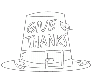 Give Thanks (Thanksgiving Hat) - coloring page n° 712