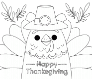 Smiling Thanksgiving Turkey - coloring page n° 714