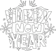 Colorful Happy New Year - coloring page n° 724