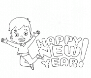 Happy and Constructive New Year 2022 - coloring page n° 725