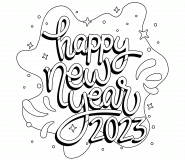 Wishing you a Happy New Year 2024 - coloring page n° 726