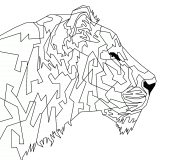 Colorful Lion (pop art) - coloring page n° 729