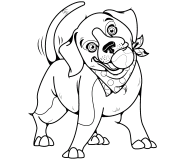 Cute dog with a tennis ball in his mouth - coloring page n° 733