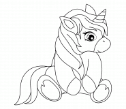 Little Unicorn With Big Eyes - coloring page n° 740