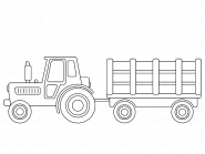 Tractor Pulling A Wagon - coloring page n° 742