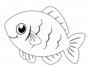 Smiling Little Cartoon Fish - coloring page n° 748