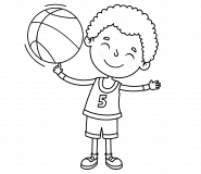 Boy Spinning Basketball Ball On Finger - coloring page n° 758