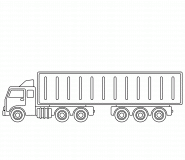 3 Axles Semi Trailer Truck - coloring page n° 760