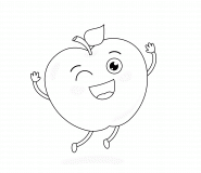 Cartoon Apple - coloring page n° 762