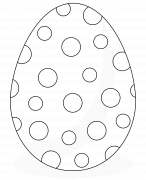 Blue Easter Egg with yellow dots - coloring page n° 772