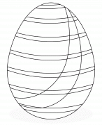 Green Easter Egg with horizontal Stripes  - coloring page n° 774