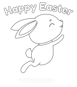 Jumping Easter Bunny - coloring page n° 781