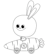 Cartoon Rabbit driving a Carrot - coloring page n° 785