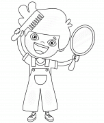 Boy combing and styling his Hair - coloring page n° 789