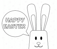 Rabbit Wishing a Happy Easter - coloring page n° 801