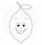 Cartoon Lemon with big smile - coloring page n° 808