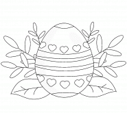 Floral arrangement with a decorated Easter Egg - coloring page n° 809