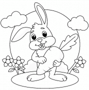 Funny Bunny with a big Carrot - coloring page n° 813