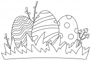 3 Easter Eggs in the Grass - coloring page n° 819