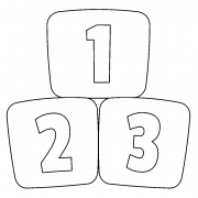 Cubes with Numbers 1-2-3 - coloring page n° 833