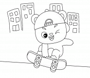 Super Cool Bear on his Skateboard - coloring page n° 836