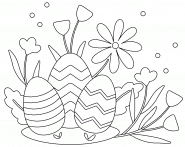  Easter Eggs and Fresh flowers Arrangement - coloring page n° 838