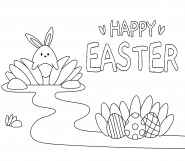 Bunny looking for Easter Eggs in the Garden - coloring page n° 850