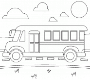 School Bus On A Country Road - coloring page n° 855