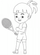 Girl Playing Tennis - coloring page n° 864