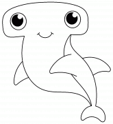 Cartoon Hammerhead Shark - coloring page n° 868