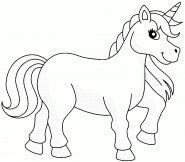 Smiling Unicorn - coloring page n° 875