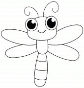 Cartoon Dragonfly - coloring page n° 891