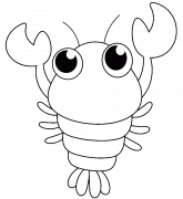 Cartoon Lobster - coloring page n° 893