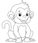 Cartoon Little Monkey - coloring page n° 894
