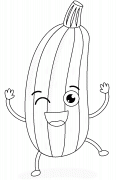  Funny Courgette (Zucchini) - coloring page n° 900