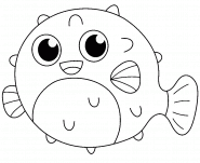 Cartoon Pufferfish - coloring page n° 904